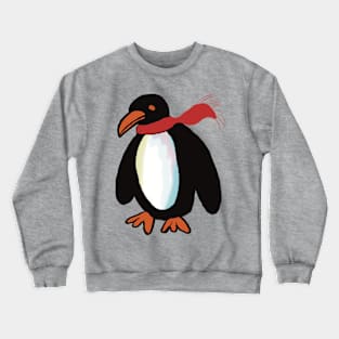 Penguin in a red scarf Crewneck Sweatshirt